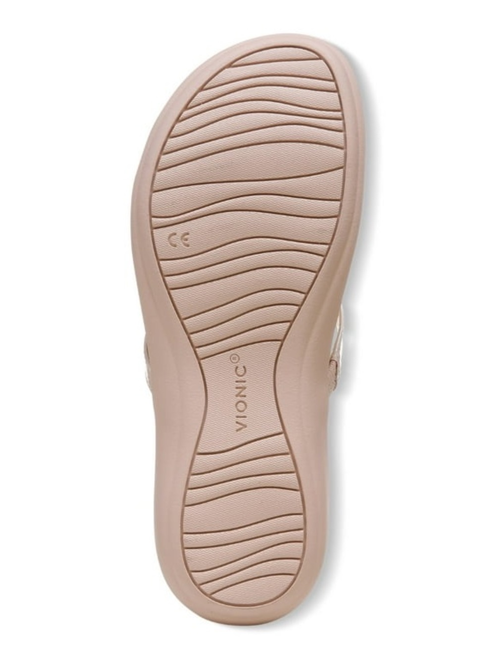 Vionic Blush Patent Thong Sandal with Gold Medallion - Picture 3 of 7